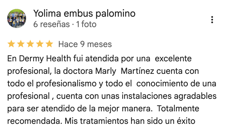 Dra Marly Martínez Google Maps 5 estrellas